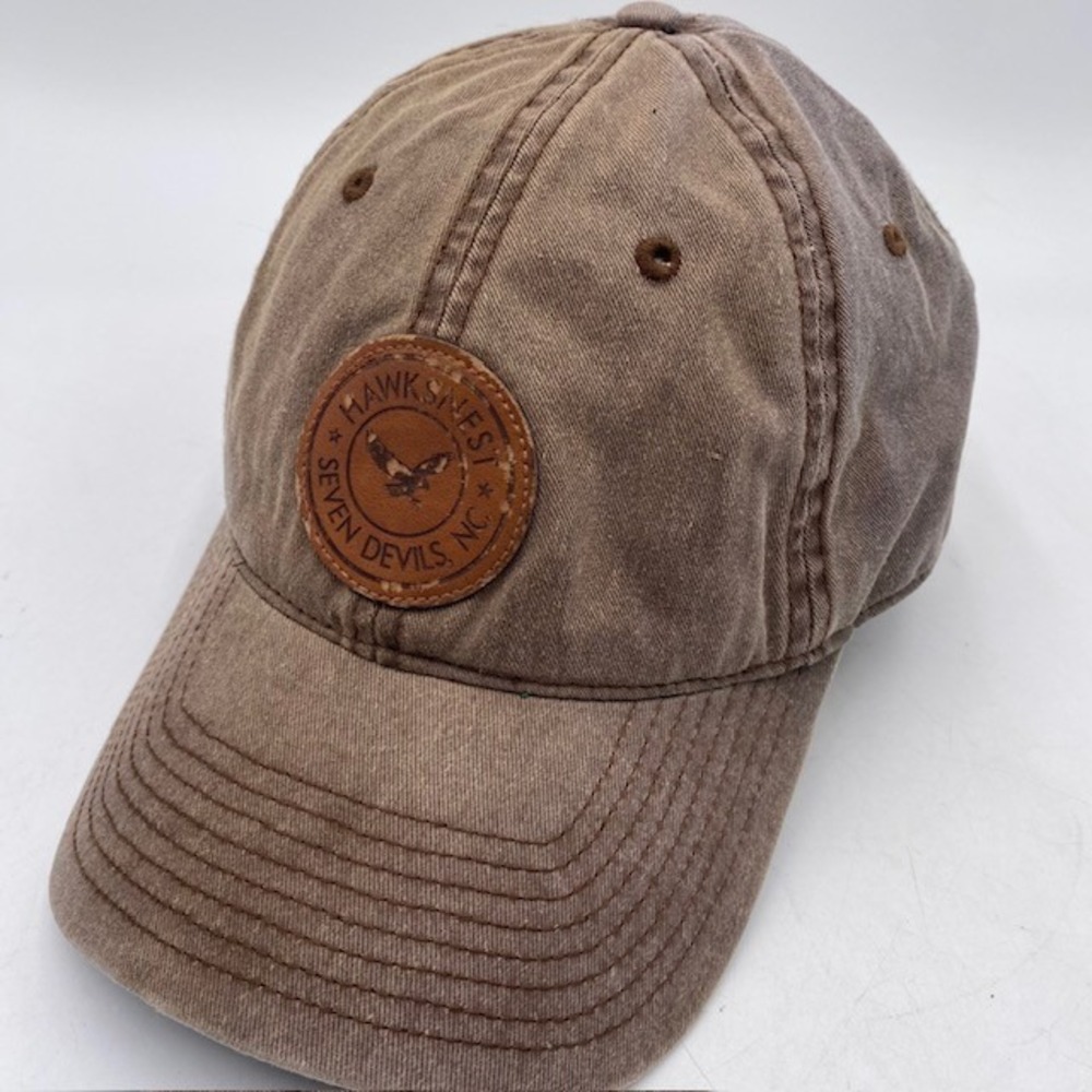 HAWKSNEST Legacy Seven Devils NC Baseball Cap Mens OSFA Brown Leather Patch Hat
